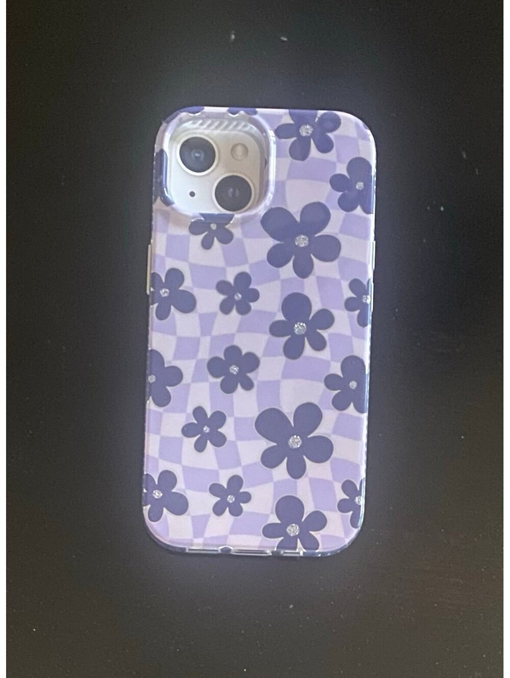 Onn Case for iPhone 16e/15/14/13 Purple Checkered Floral